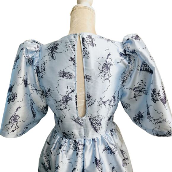 NWOT Stella Nova Anthropologie Mio Puff Sleeve Mini Dress $395 Size EU 38/Med - Picture 6 of 9